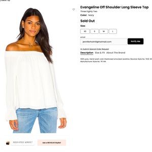 Long Sleeve Off-Shoulder Cream Top
